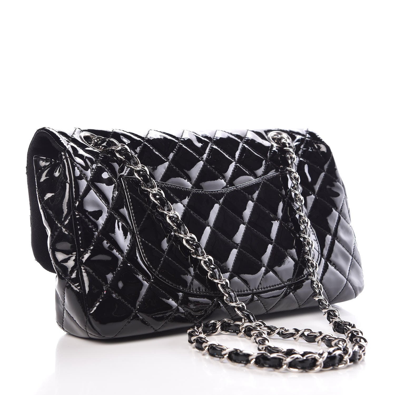 Chanel Patent Net Large La Madrague Tote Black 8 of 16