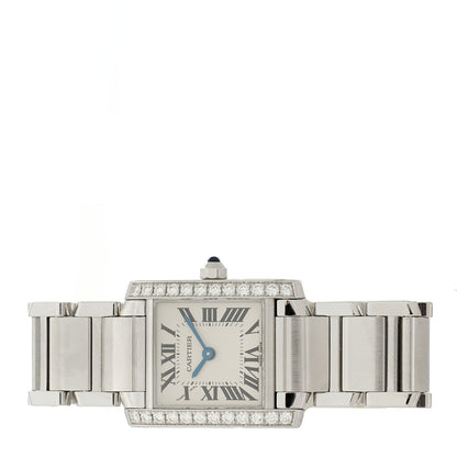 Cartier Stainless Steel Diamond Bezel 20mm Tank Francaise Quartz Watch 2 of 4