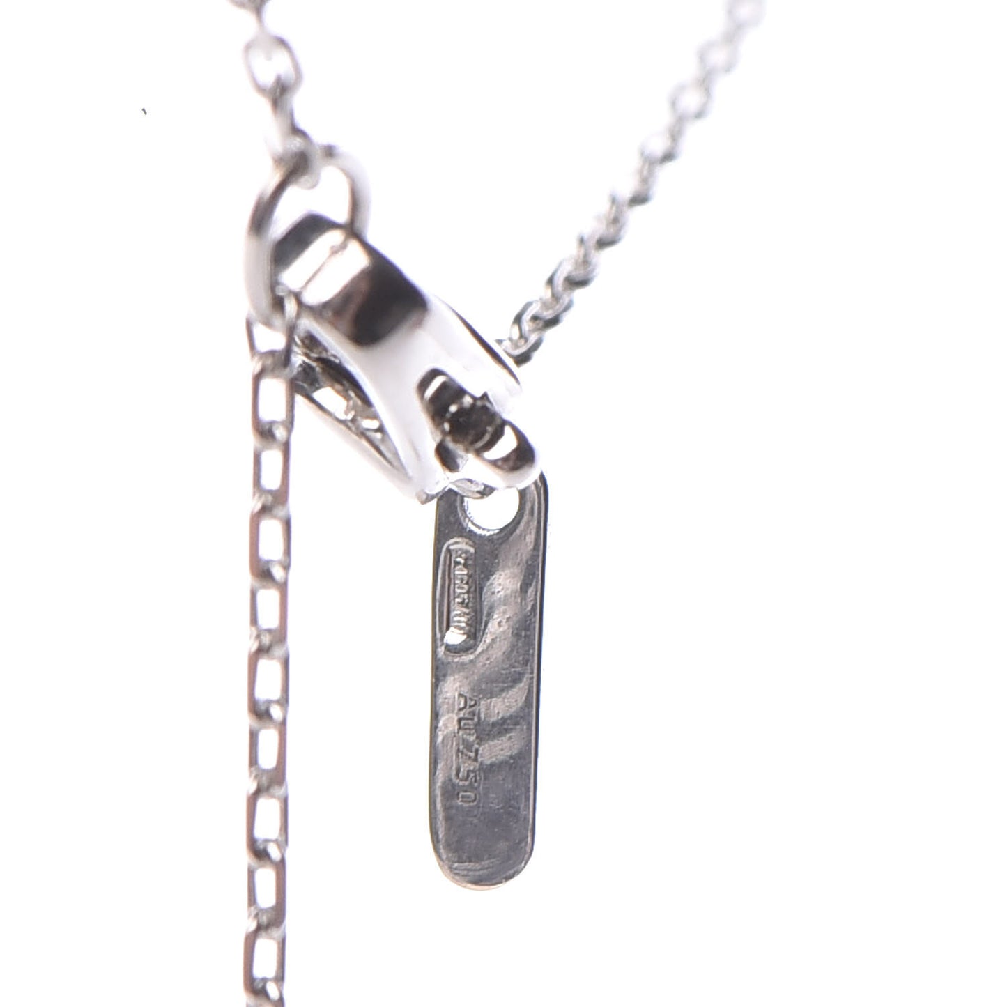18K White Gold Diamond 10mm Icon Twirl Pendant Necklace