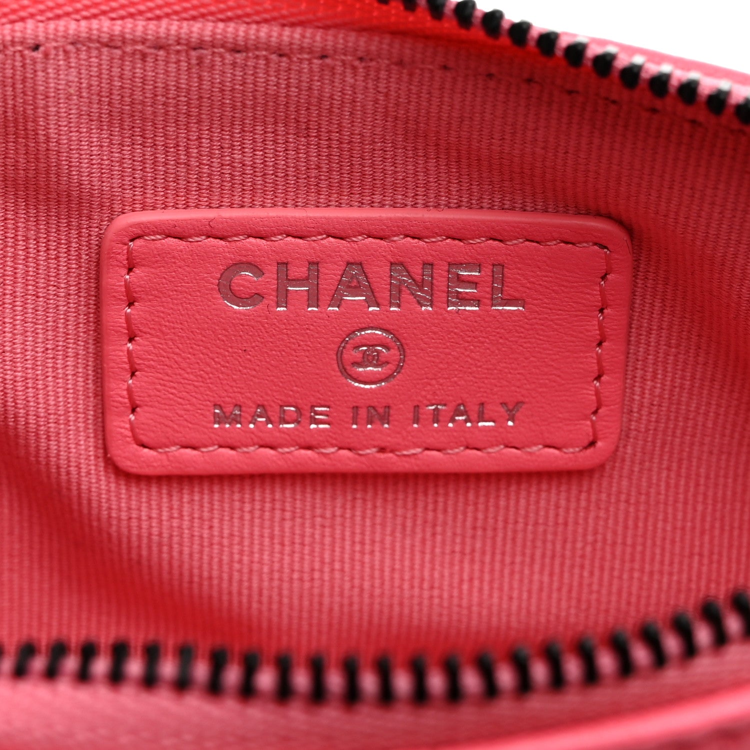 Chanel Lambskin Quilted Small Cosmetic Case Coral Pink 6 of 8