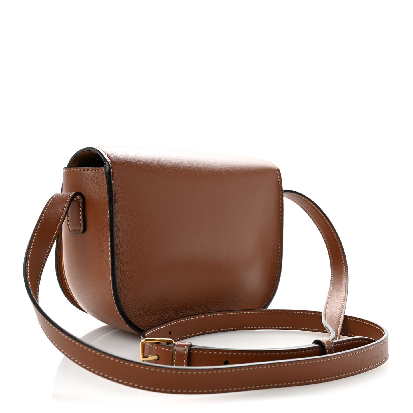 Smooth Calfskin Cuir Triomphe Folco Crossbody Bag Tan