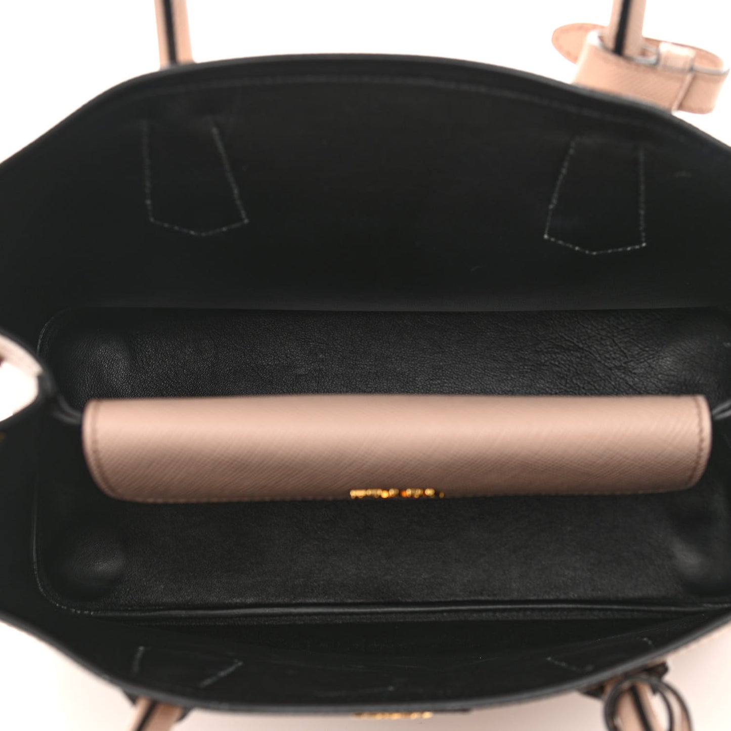 Saffiano Cuir Medium Double Bag Cammeo Black