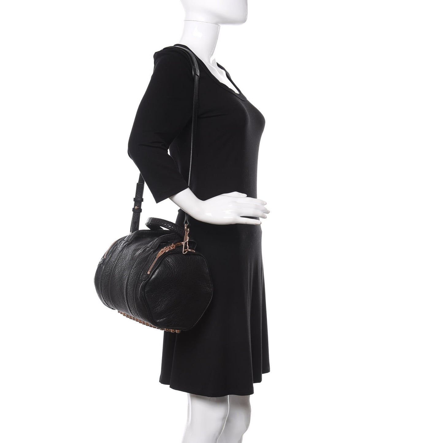 Pebbled Lambskin Rockie Black Rose Gold Hardware