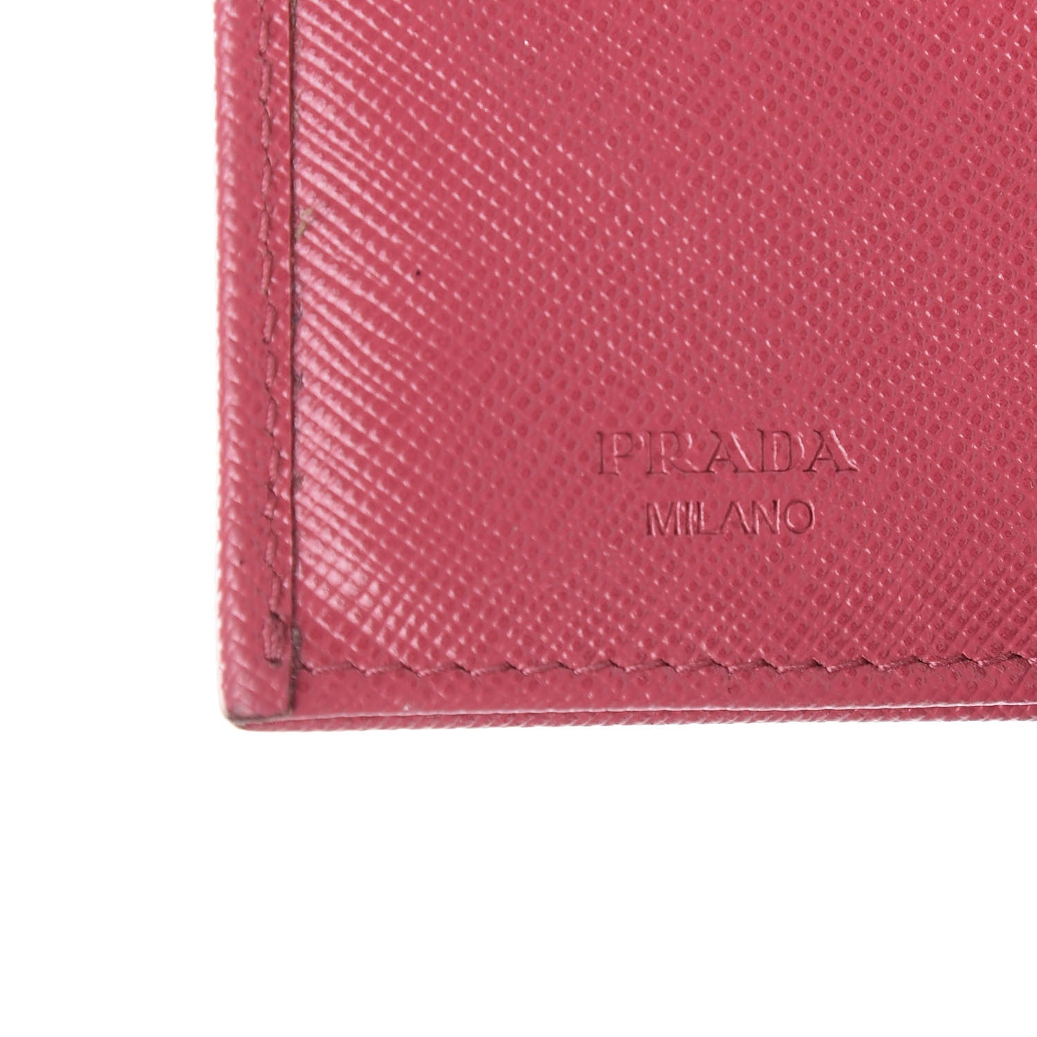 Prada Saffiano Metal Bi-Fold Card Holder Wallet Peonia 5 of 10