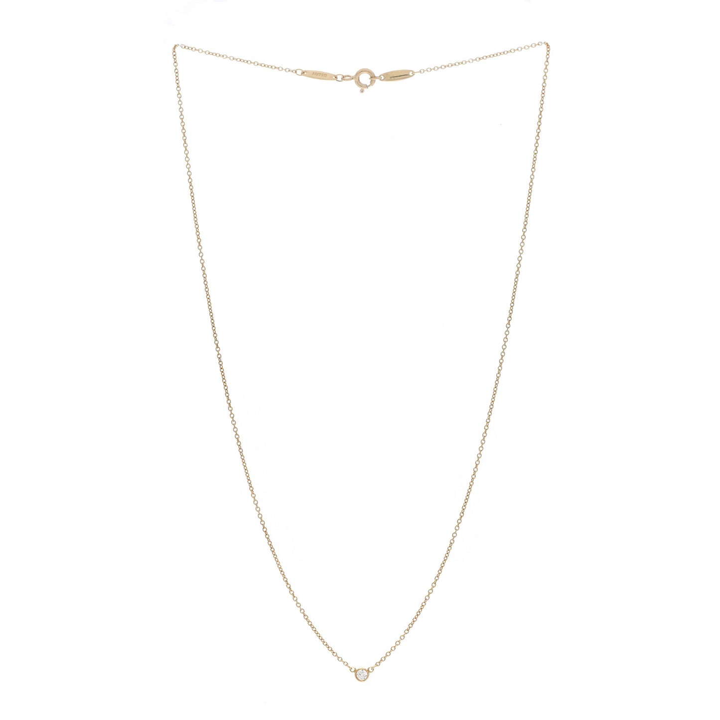 18K Yellow Gold Diamond .05ct Elsa Peretti Diamonds by the Yard Pendant Necklace