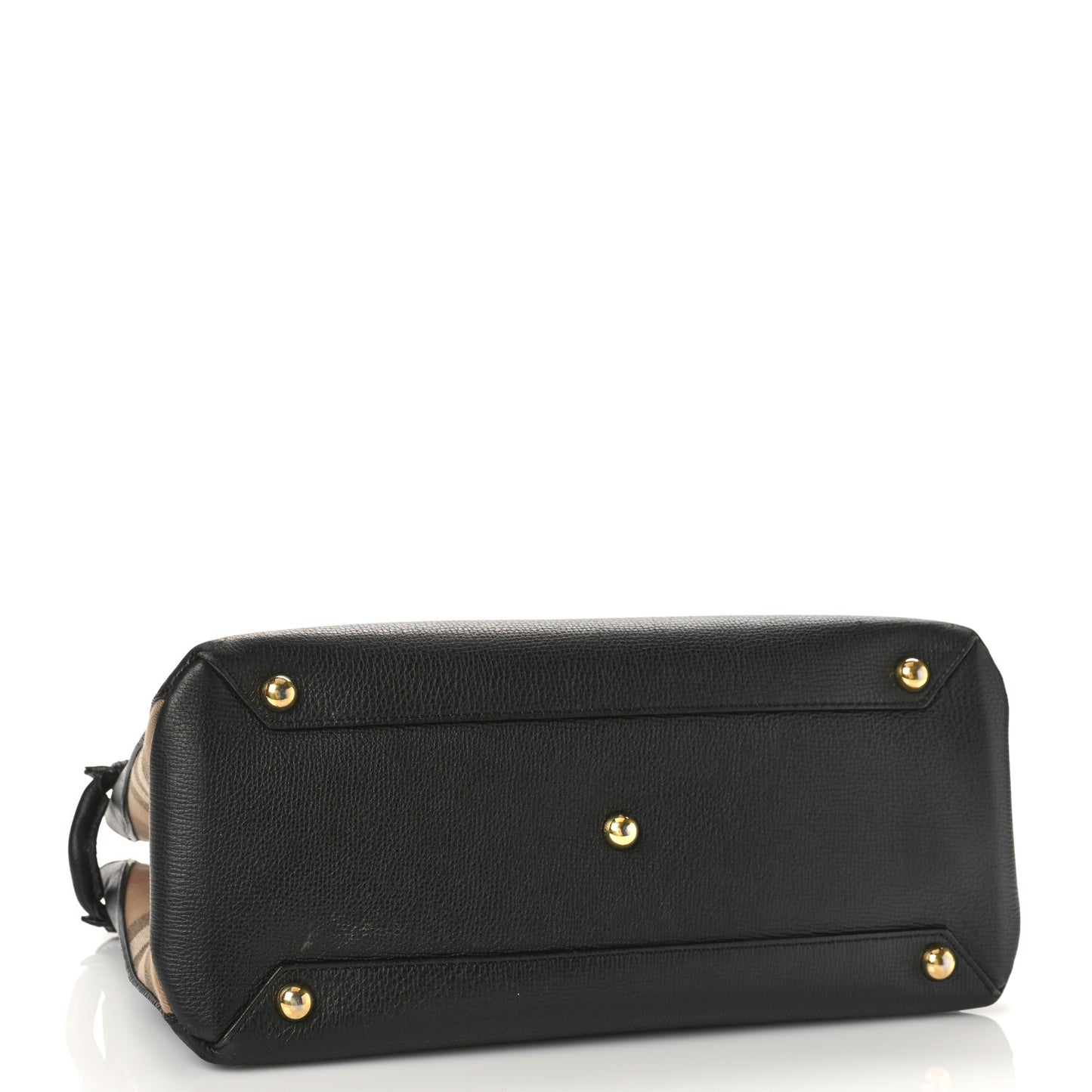 Derby Calfskin House Check Medium Banner Tote Black