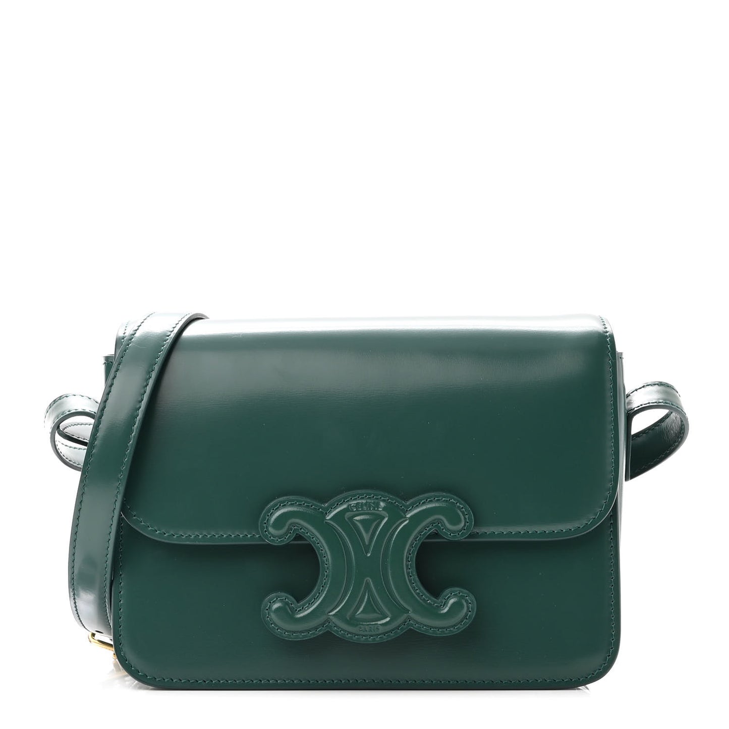 Shiny Calfskin Teen Cuir Triomphe Pine Green