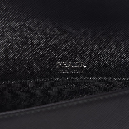 Prada Saffiano City Logo Crossbody Wallet Black 6 of 10