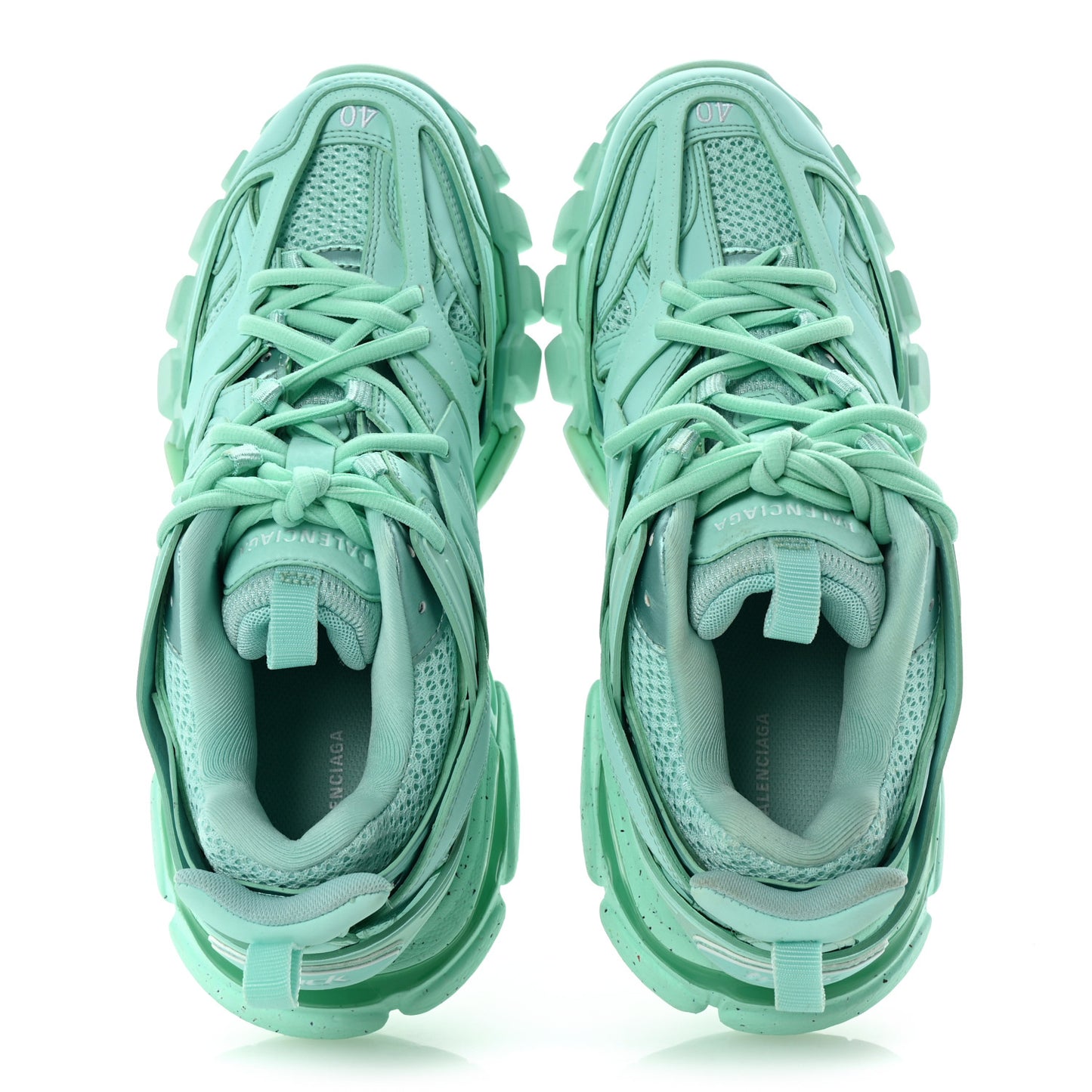 Rubber Mesh Fabric Monocolor Recycled Sole Womens Track Sneakers 40 Mint