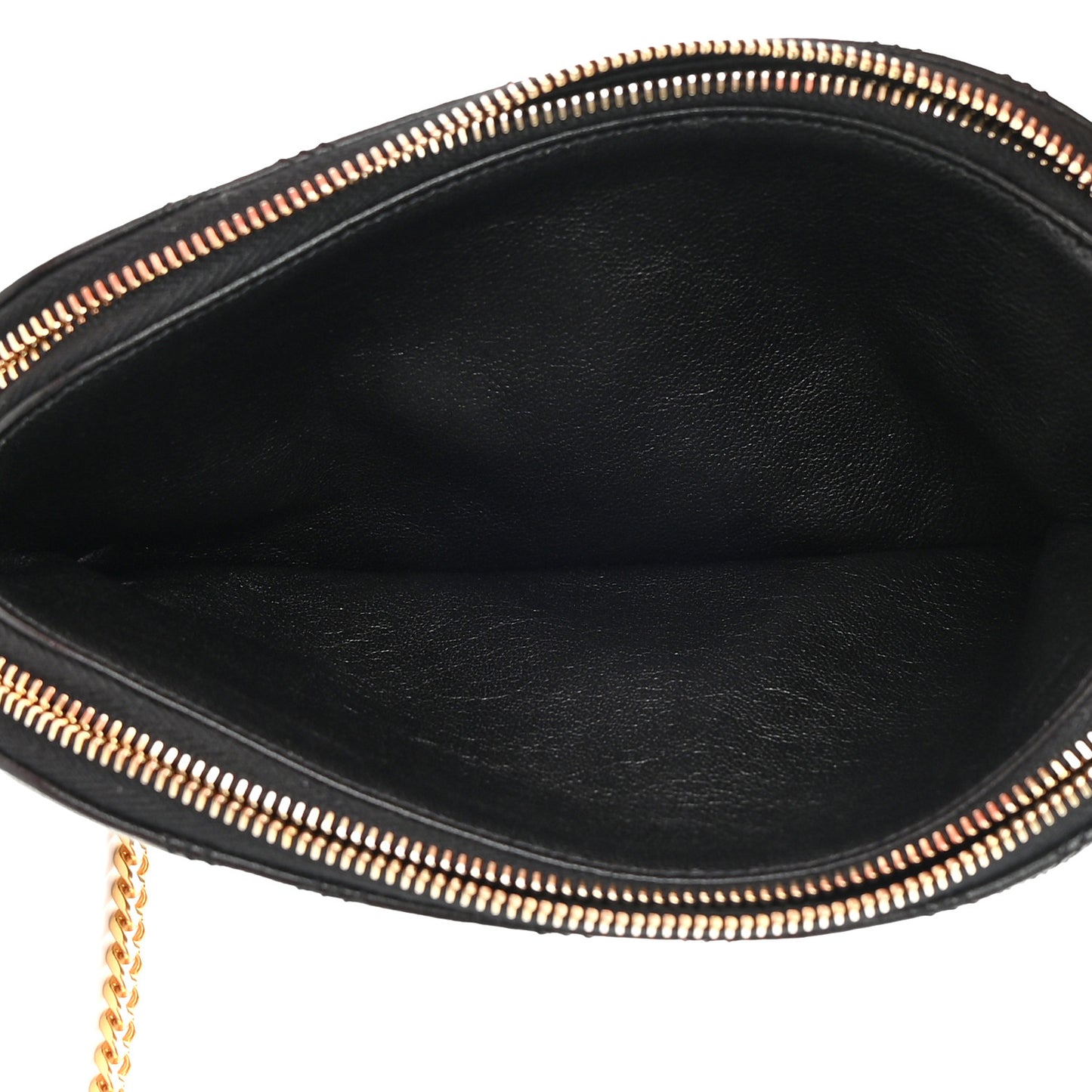Grained Lambskin Quilted Mini Becky Double Zip Bag Black