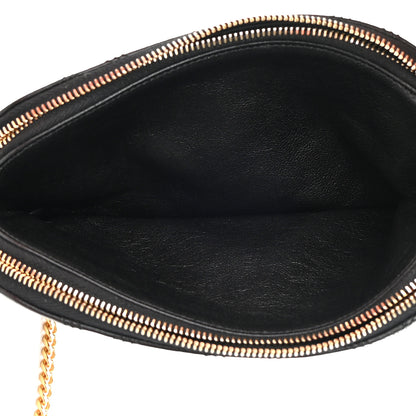 Saint Laurent Grained Lambskin Quilted Mini Becky Double Zip Bag Black 6 of 13