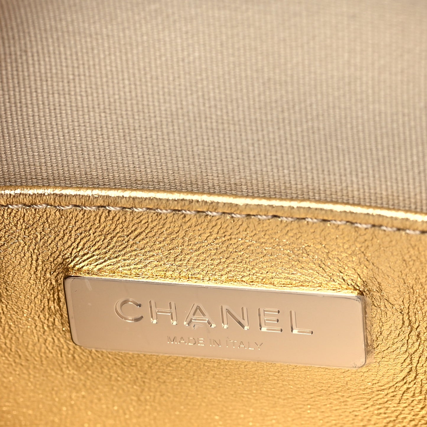 Metallic Lambskin Quilted Walk Of Fame Star Bag Gold