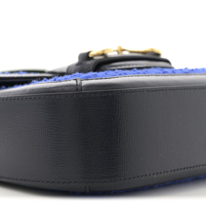 Gucci Casy Wool Azalea Calfskin Mini Horsebit 1955 Shoulder Bag Blue China 9 of 10
