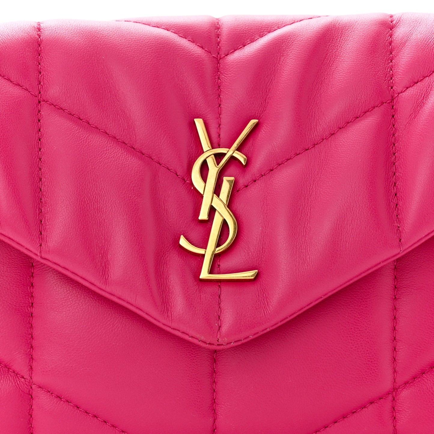 Lambskin Quilted Toy Loulou Puffer Monogram Chain Satchel Bubblegum