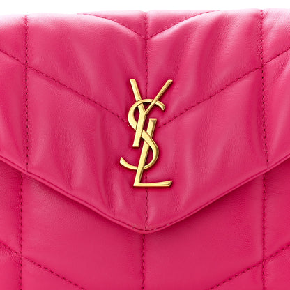 Saint Laurent Lambskin Quilted Toy Loulou Puffer Monogram Chain Satchel Bubblegum 8 of 15