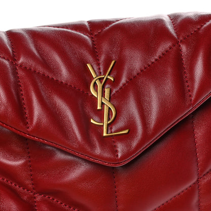 Saint Laurent Lambskin Quilted Toy Loulou Puffer Monogram Chain Satchel Red 10 of 17