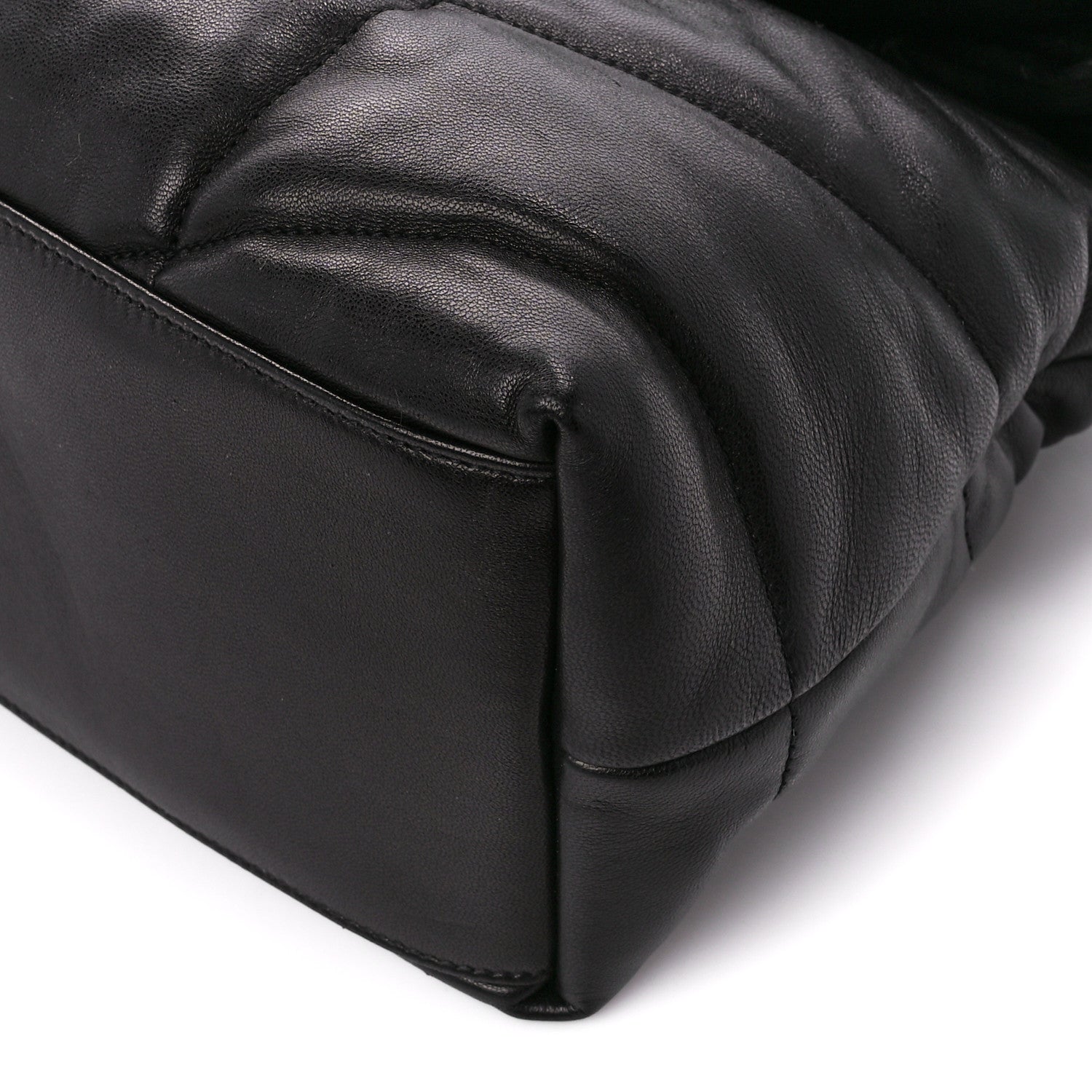 Saint Laurent Lambskin Quilted Monogram Monochrome Medium Loulou Puffer Chain Satchel Black 11 of 12