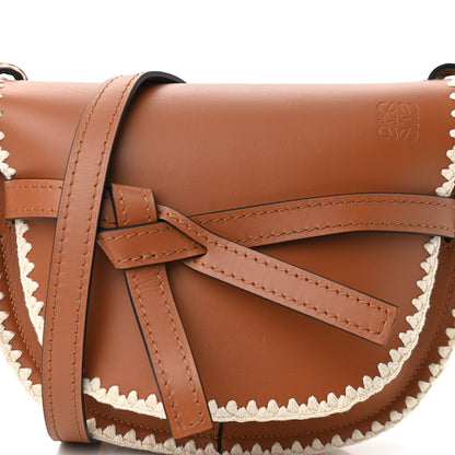 Loewe Calfskin Crochet Trim Small Gate Crossbody Bag Tan 7 of 9
