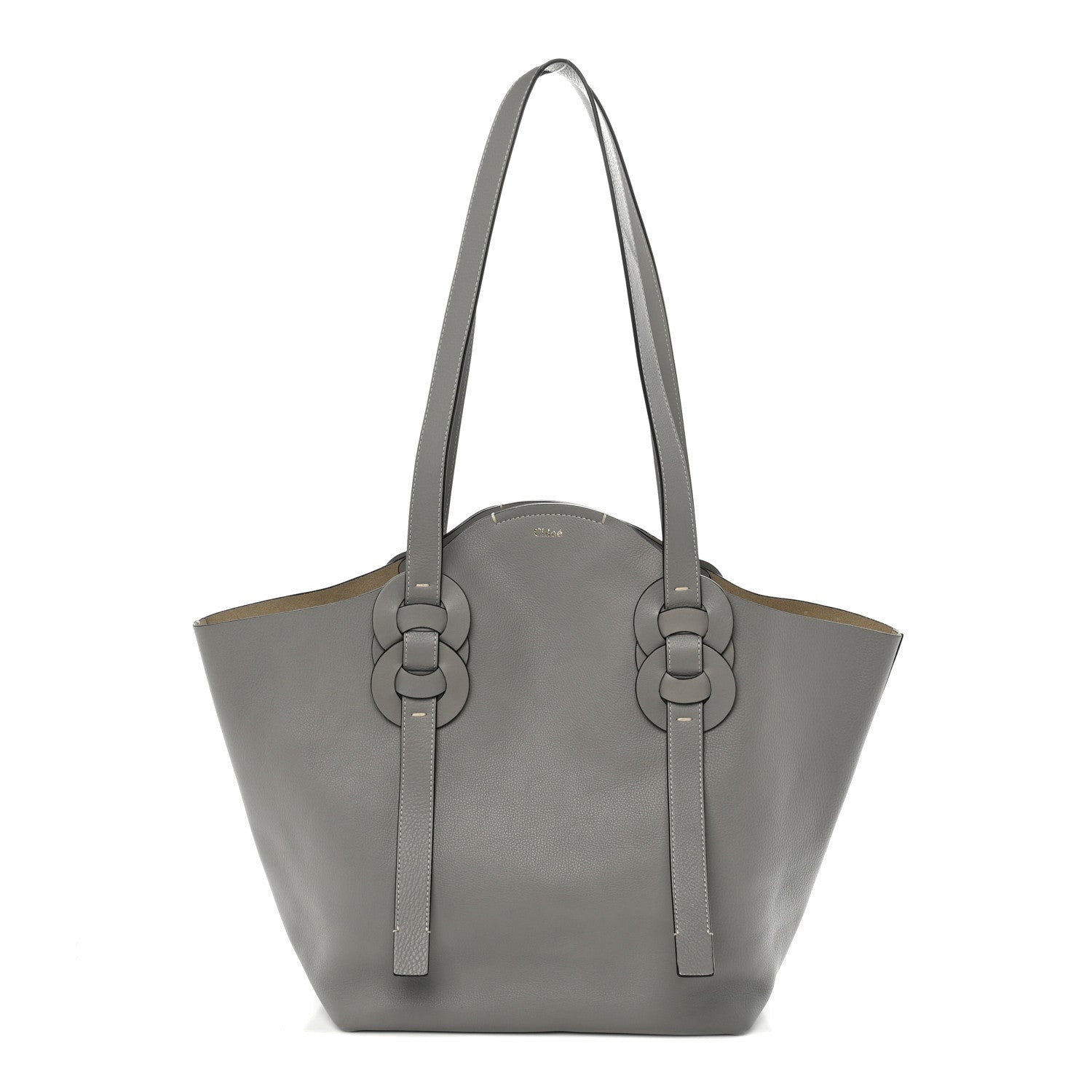 Chloe Small Grain Smooth Calfskin Medium Darryl Tote Motty Grey 1 of 10
