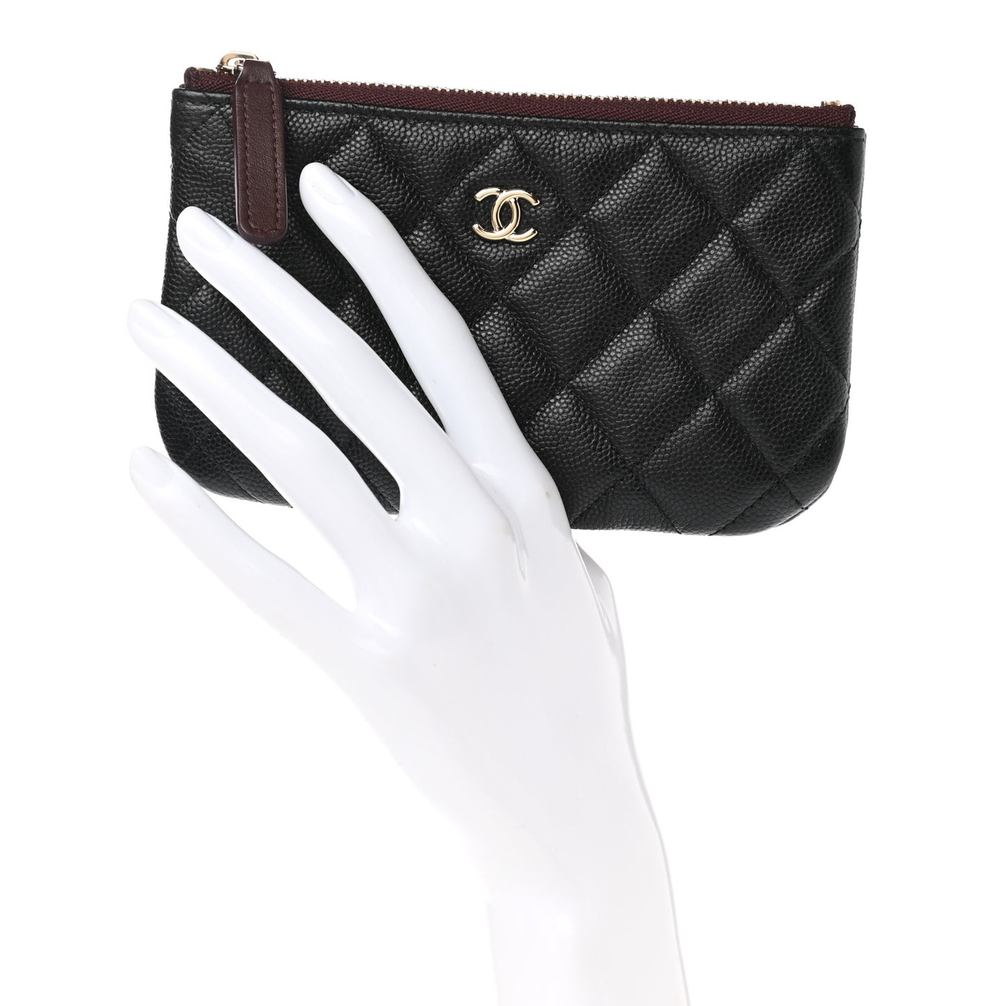 Caviar Quilted Small Cosmetic Case Black