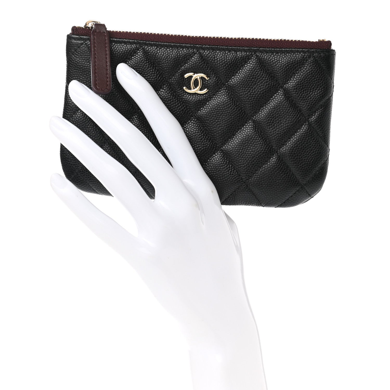 Chanel Caviar Quilted Small Cosmetic Case Black 2 of 9