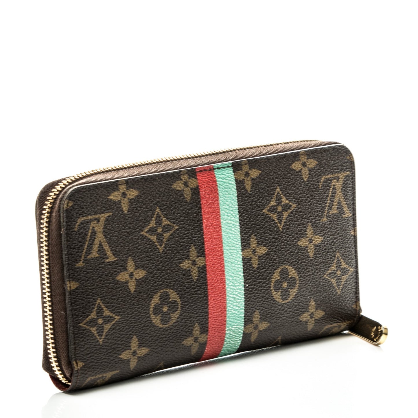 Mon Monogram Zippy Wallet Vert Clair Rouge