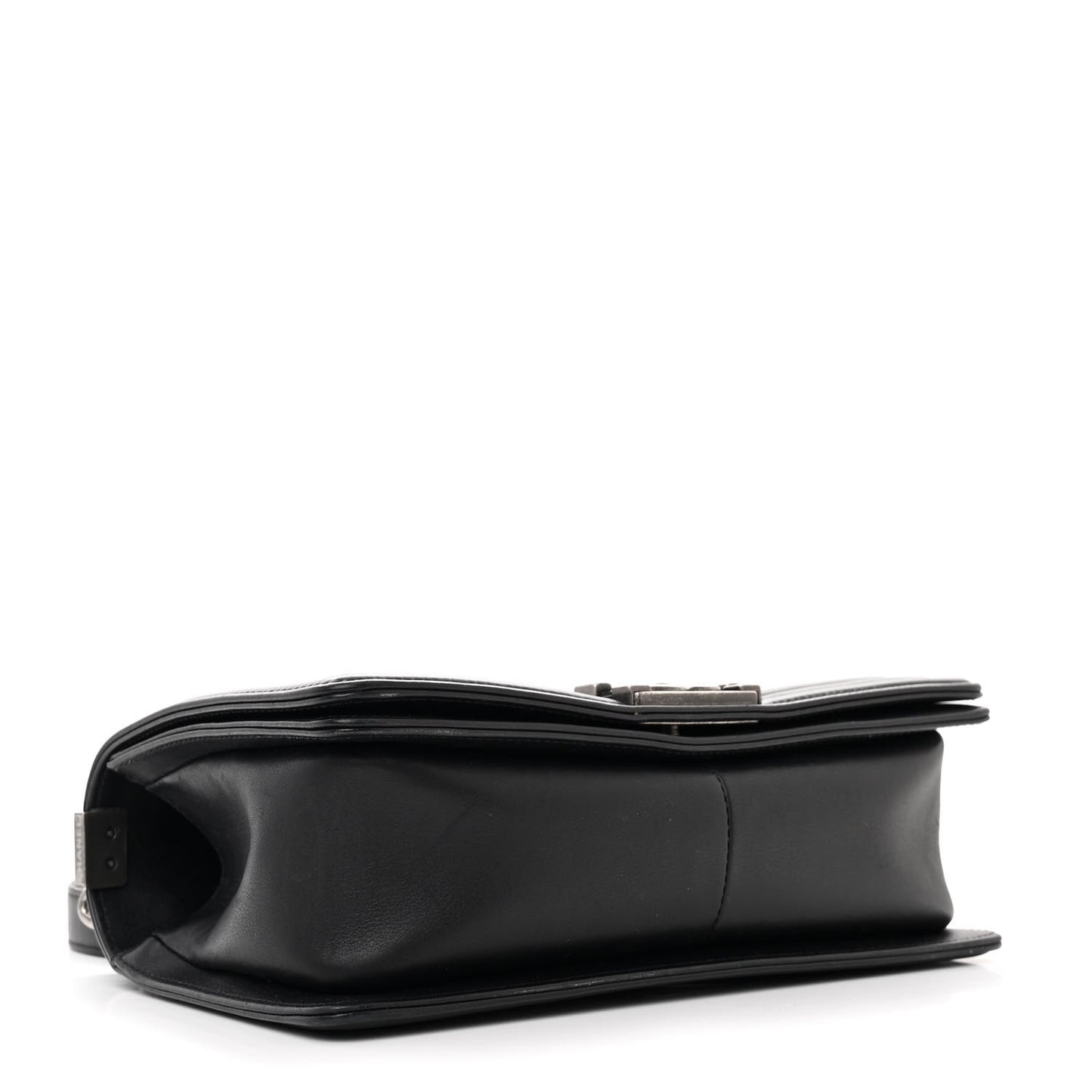 Lambskin Chevron Quilted Medium Boy Flap Black