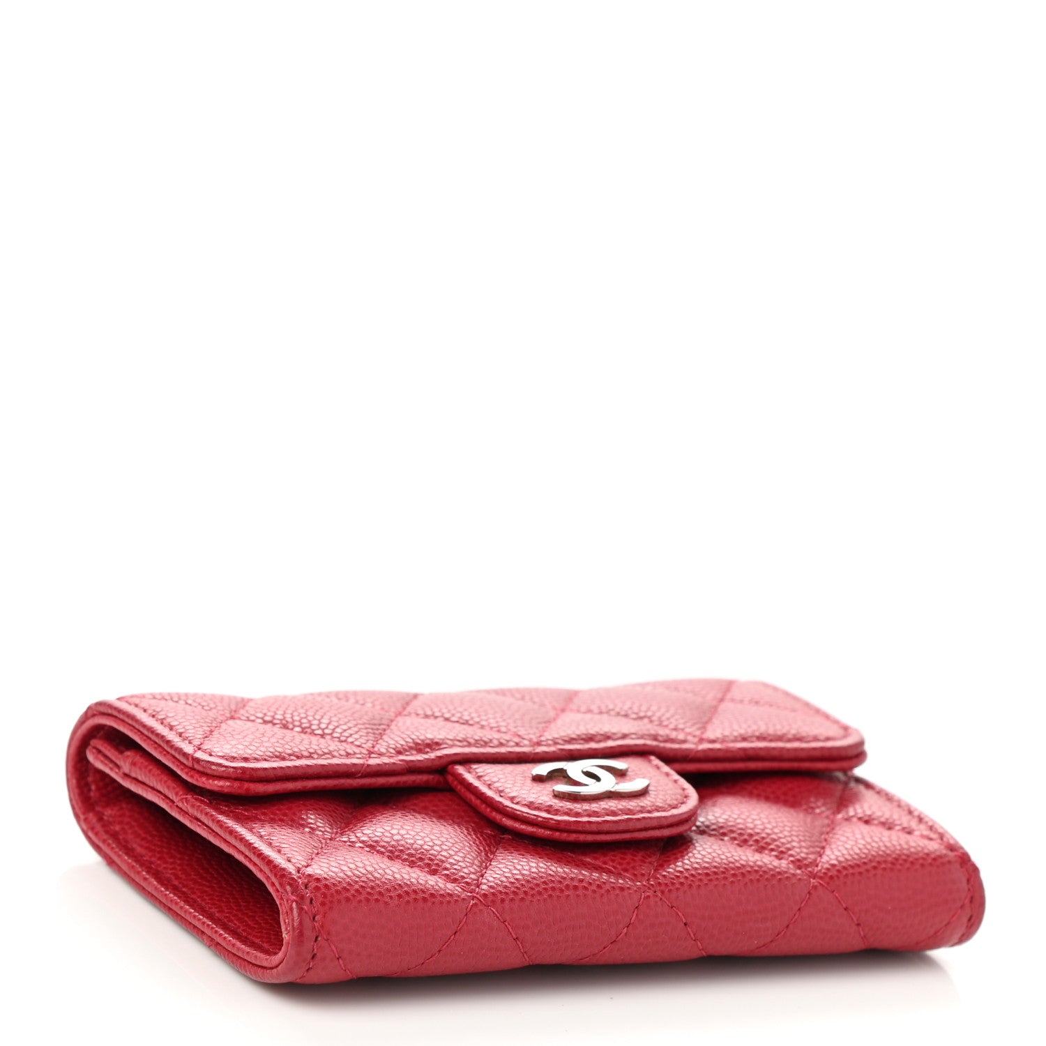 Chanel Caviar Quilted Flap Card Holder Dark Red 4 of 8