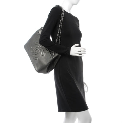 Chanel Metallic Caviar Quilted CC Timeless Tote Dark Silver 2 of 7