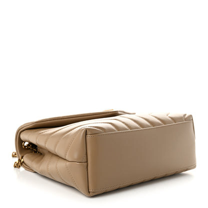 Saint Laurent Calfskin Y Quilted Monogram Small Loulou Chain Satchel Dark Beige 4 of 11