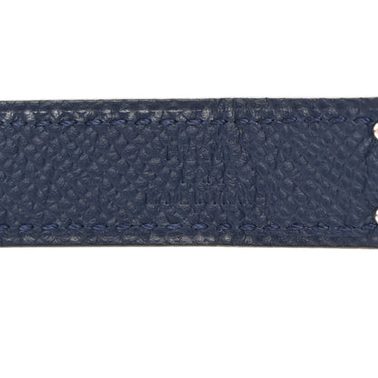 Hermes Denim Epsom Kelly Belt 18 Bleu Indigo White Bleu Navy 3 of 4