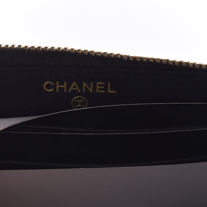 Chanel Iridescent Caviar Quilted Medium Zip Around Wallet Black 7 of 9