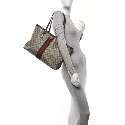 Gucci GG Supreme Monogram Medium Ophidia Shopping Tote Brown 3 of 11