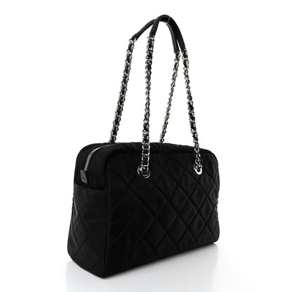 Prada Nylon Tessuto Impuntu Quilted Shoulder Bag Black 3 of 10