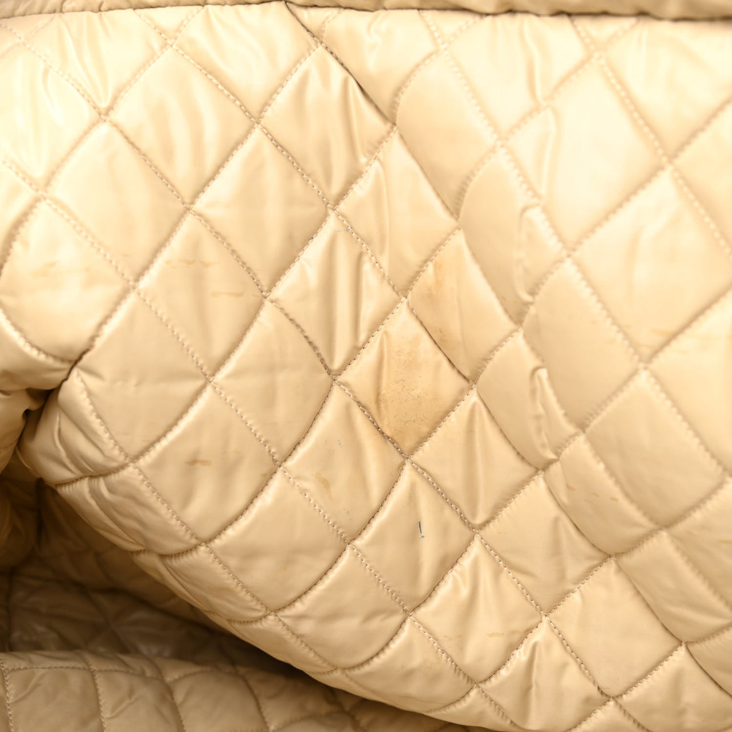 Nylon Quilted Medium Coco Cocoon Reversible Tote Khaki
