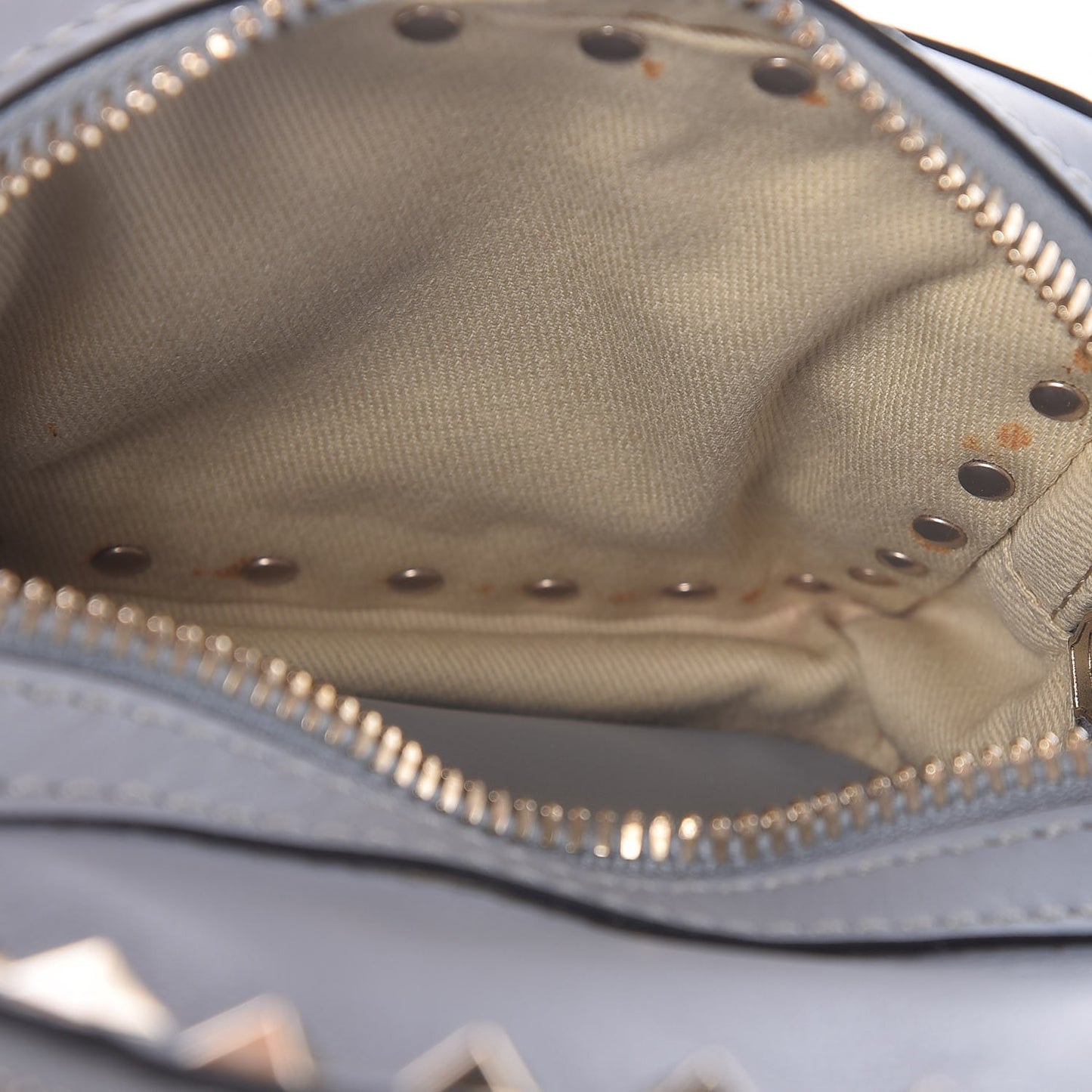 Calfskin Mini Rockstud Backpack Light Blue