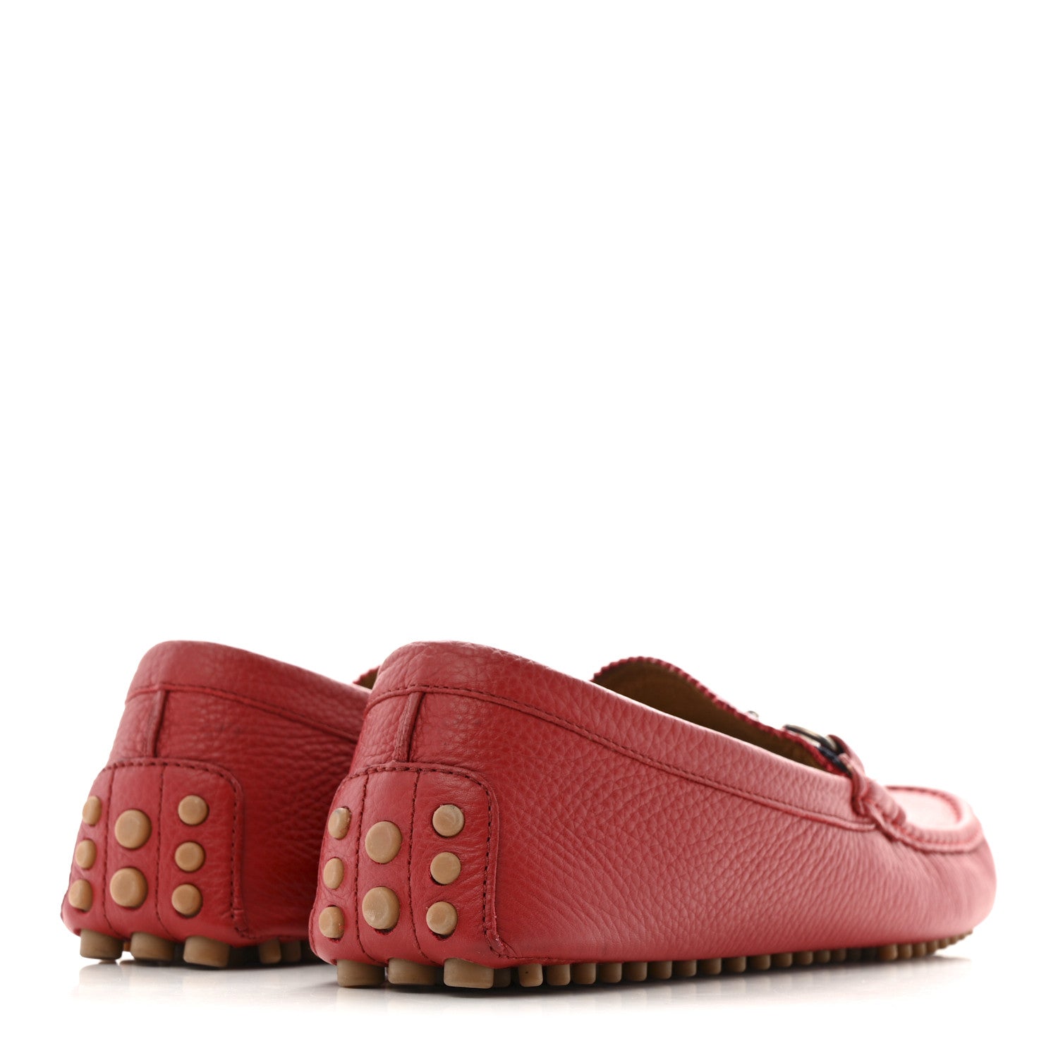 Gucci Road Calfskin Web Mens Horsebit Driver Loafers 10 Rosso 5 of 12