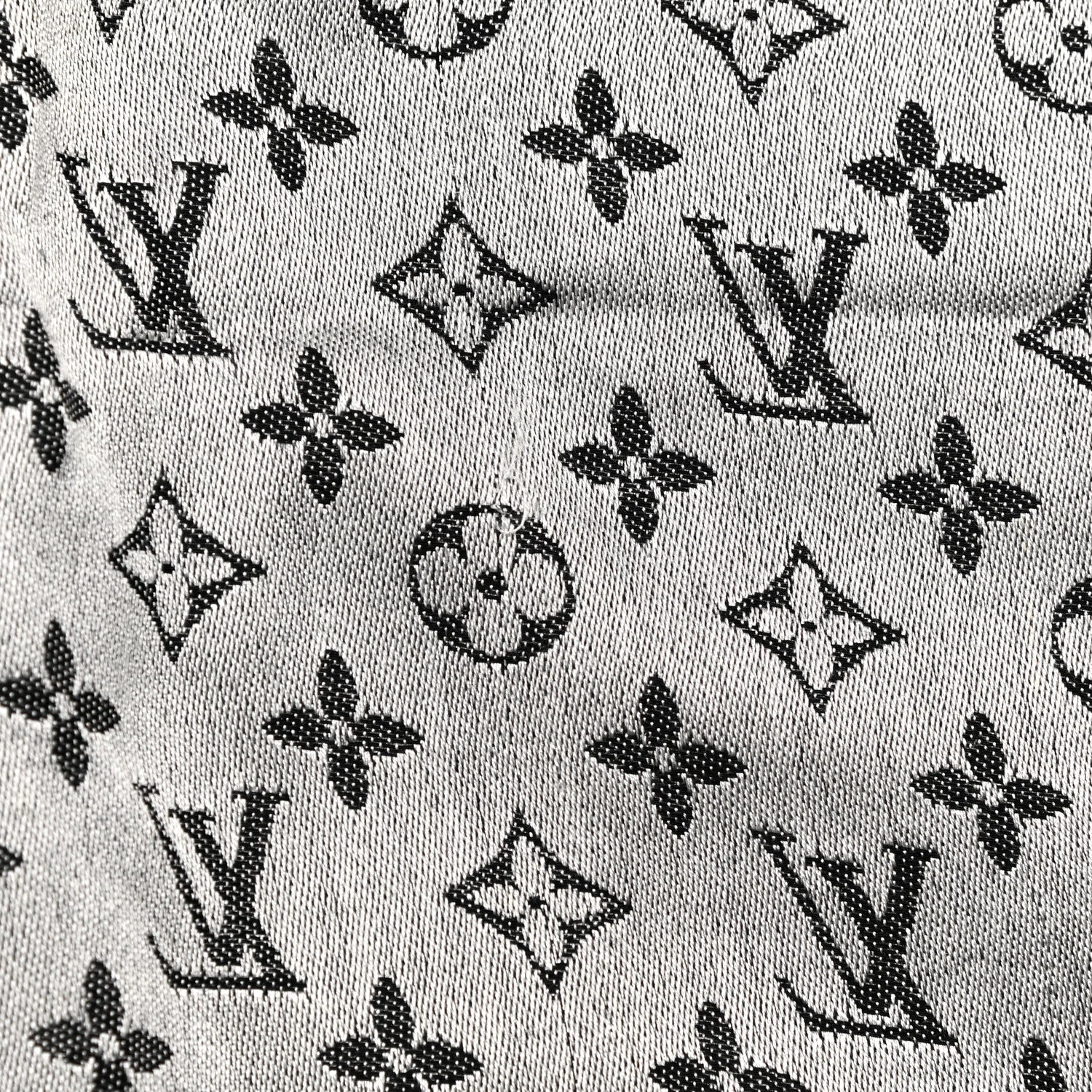 Louis Vuitton Silk Wool Monogram Denim Shawl Black 9 of 10