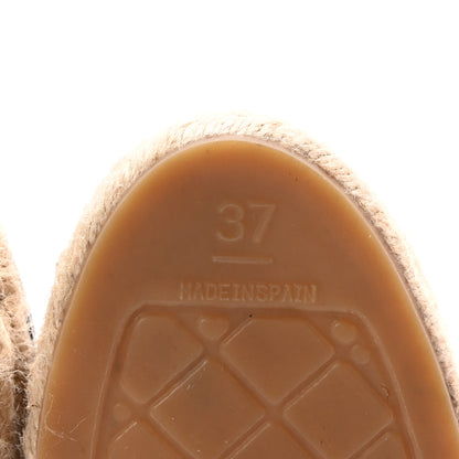 Chanel Lambskin CC Espadrilles 37 Beige Black 8 of 10