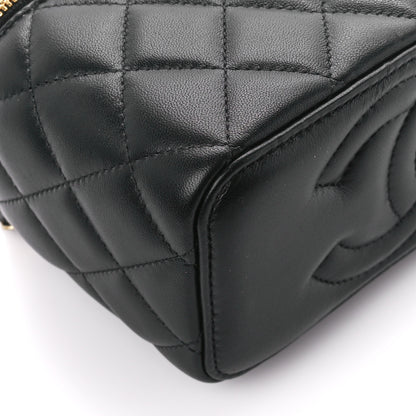 Chanel Lambskin Enamel Pearl Quilted Small Charm Me Vanity Case With Chain Black 8 of 12