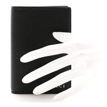 Gucci Piuma Calfskin Logo Passport Case Black 2 of 7