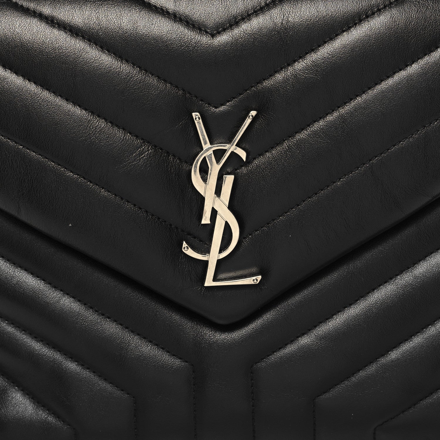 Saint Laurent Calfskin Y Quilted Monogram Medium Loulou Chain Satchel Black 9 of 11