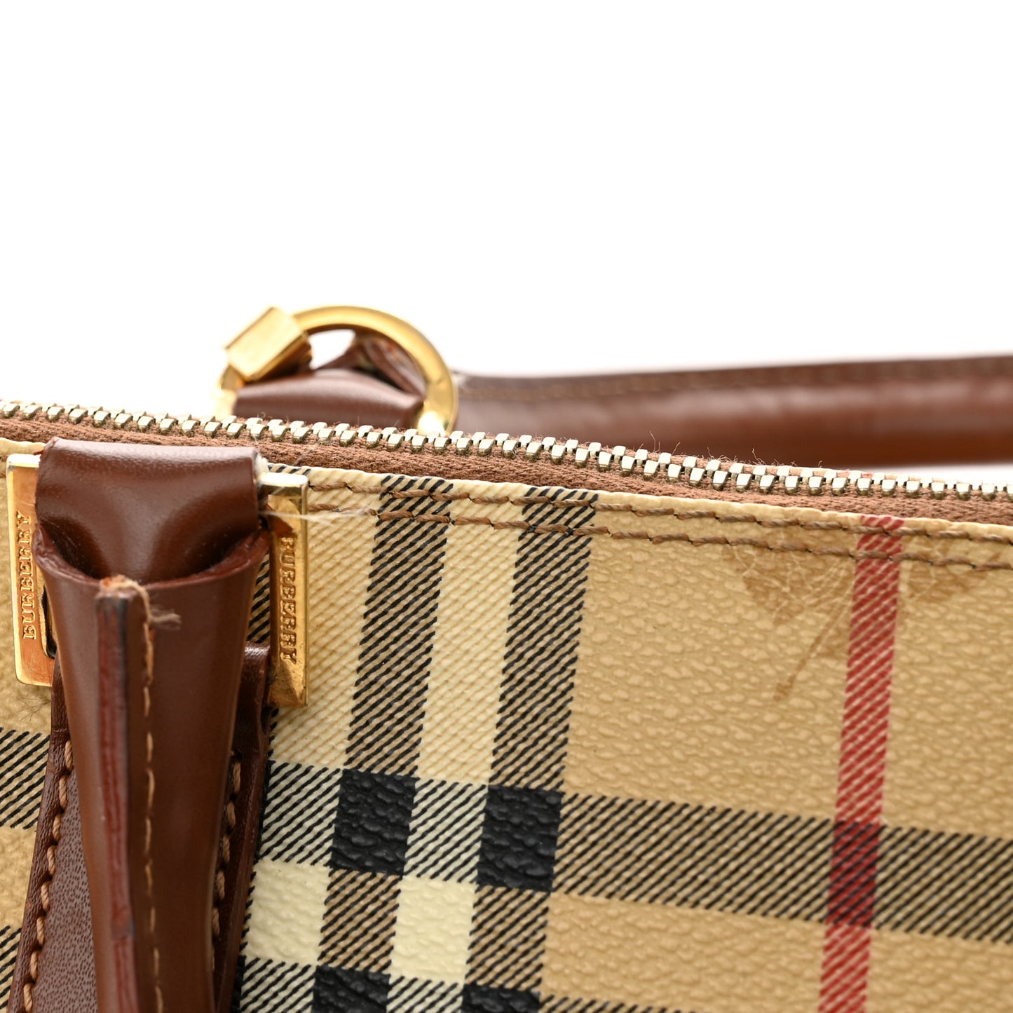 Haymarket Check Top Handle Crossbody Brown