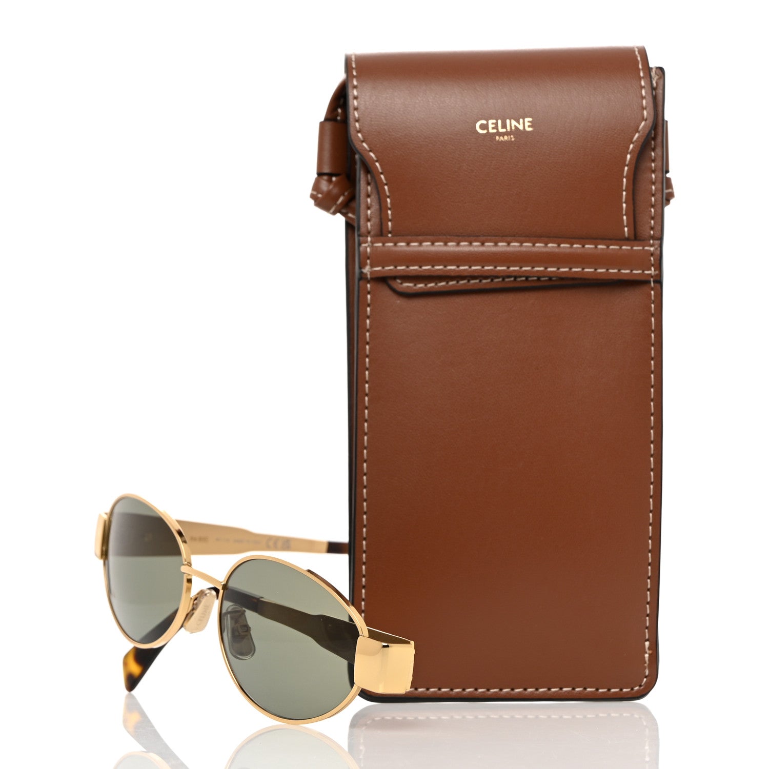 Celine Metal Triomphe 01 Sunglasses CL40235U Gold Green 7 of 7