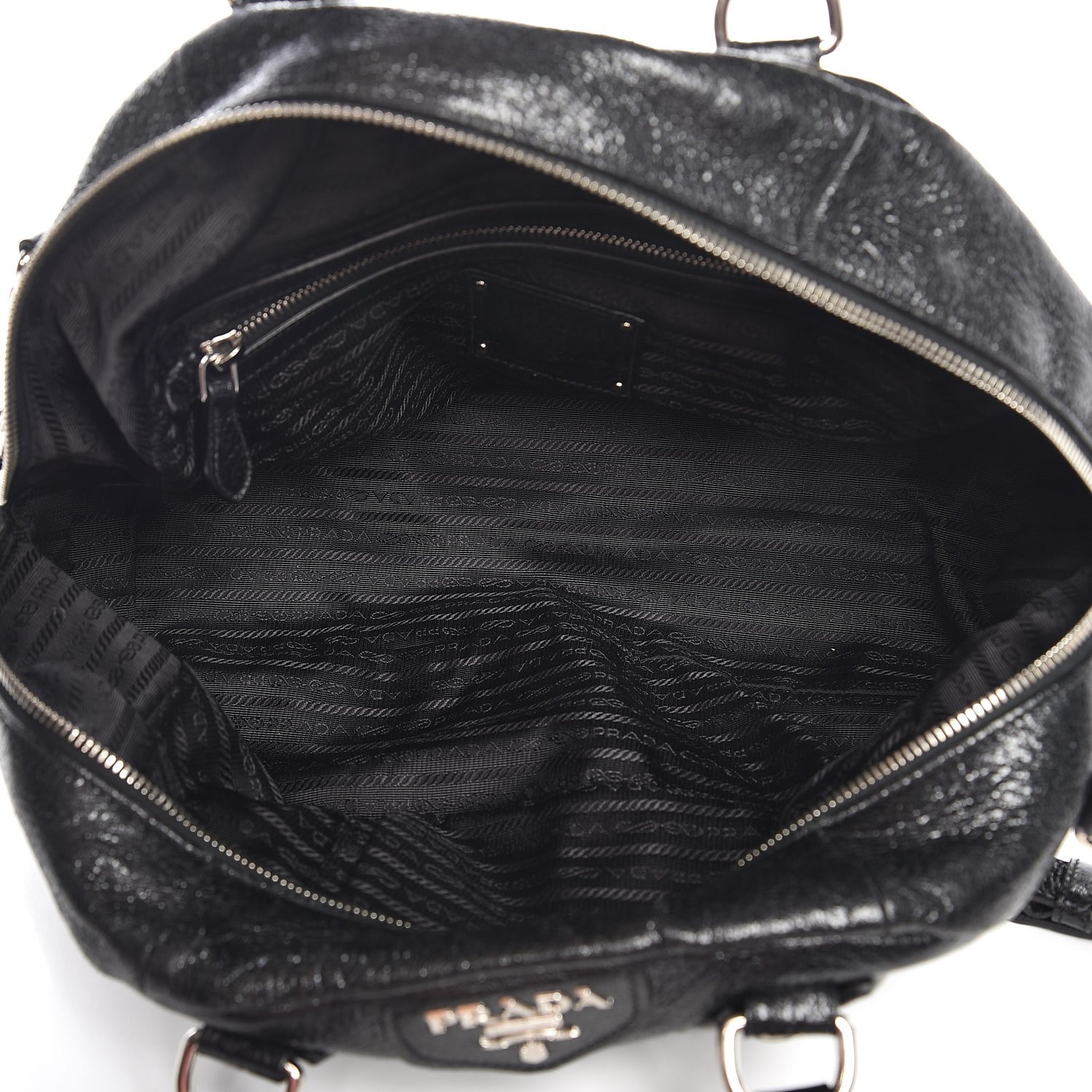 Prada Cervo Lux Chain Shoulder Bag Black 5 of 7