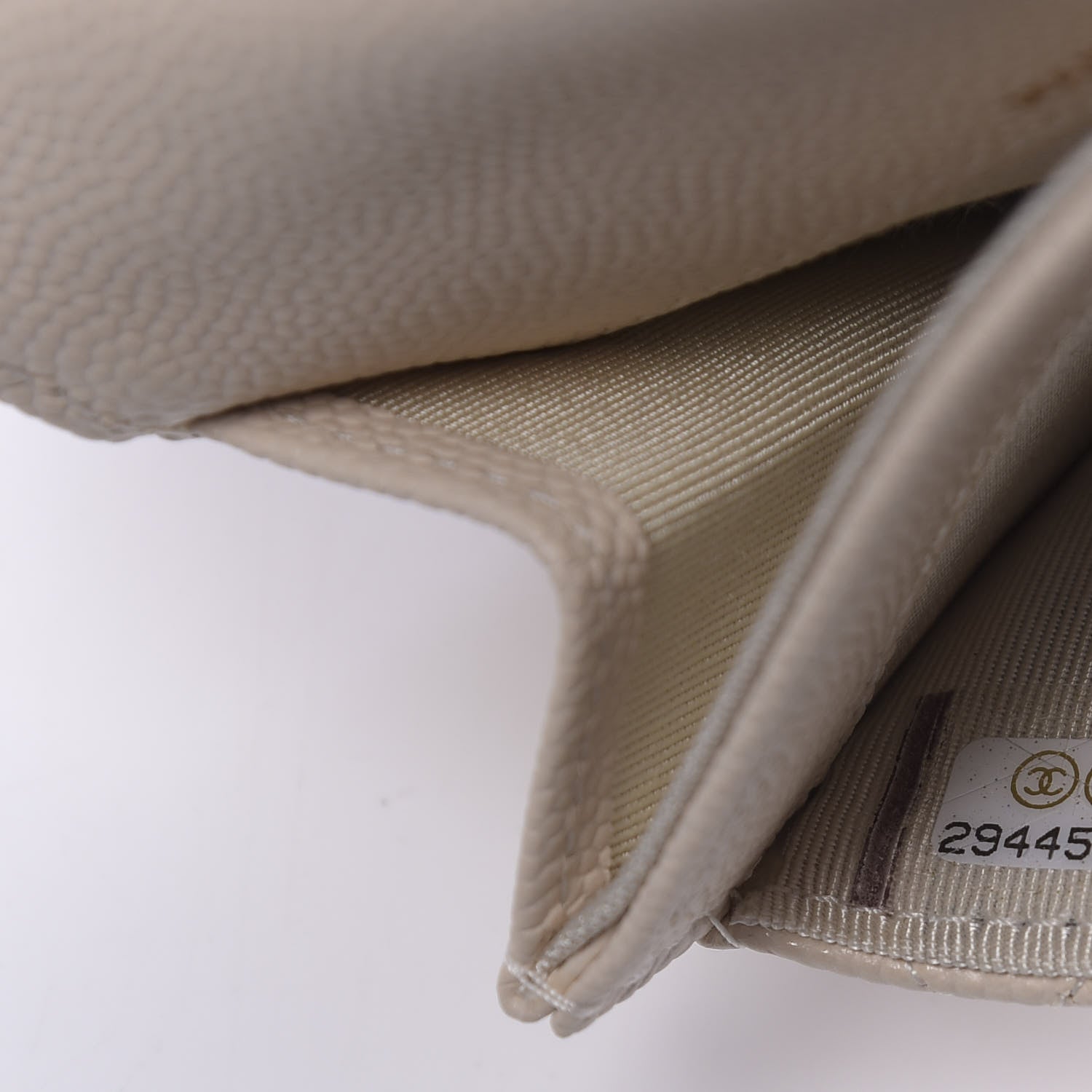 Chanel Caviar Quilted Flap Card Holder Wallet Light Beige 10 of 12