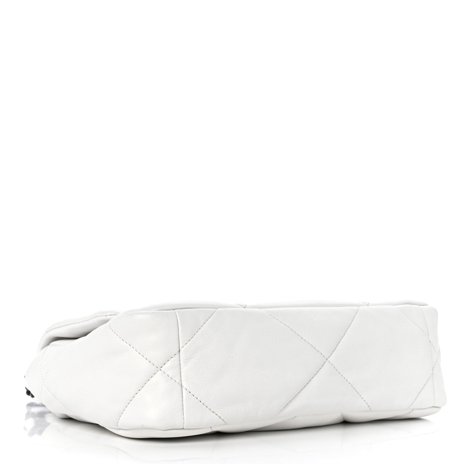 Chanel Glossy Calfskin Quilted Medium Chanel 19 Flap White Black 4 of 9