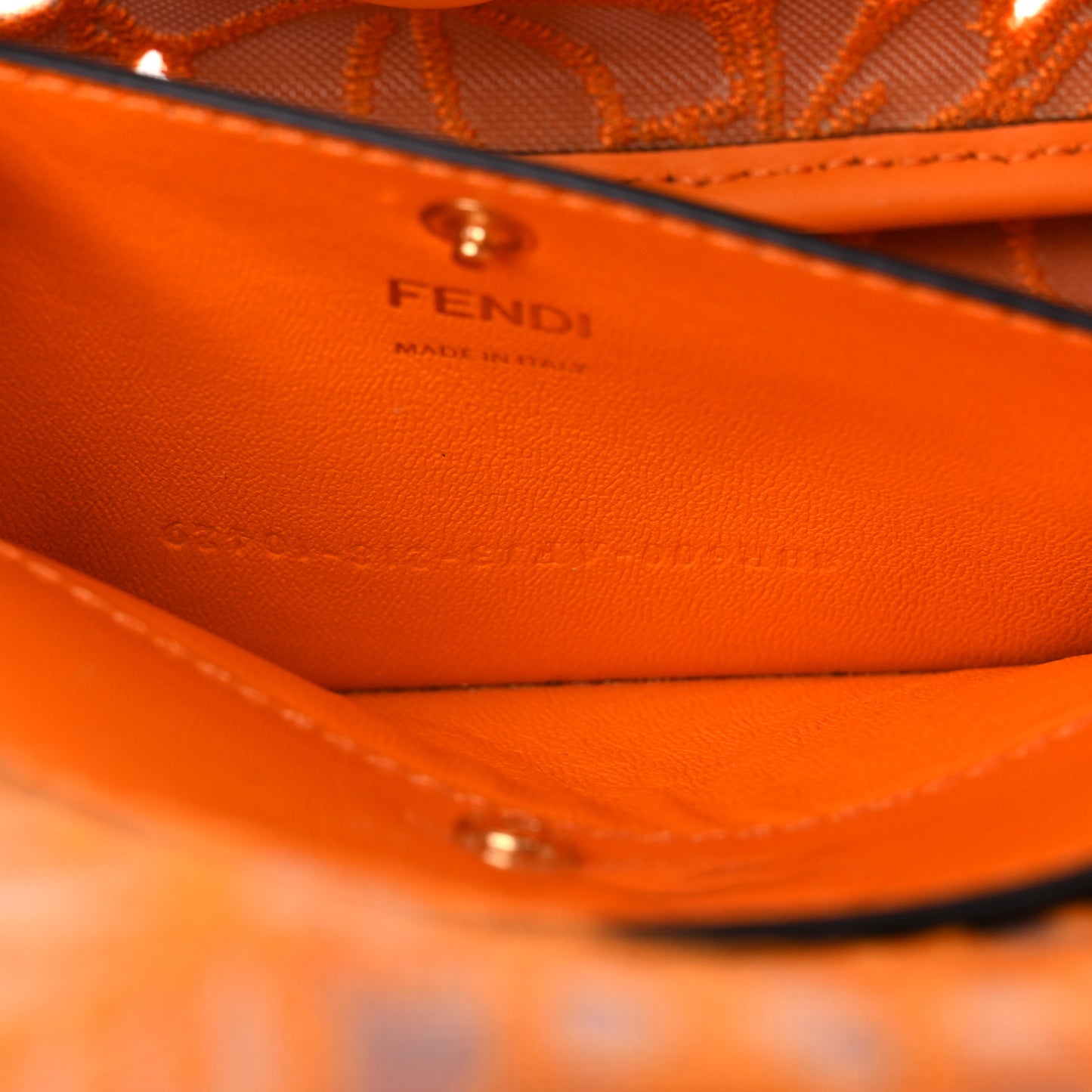 Embroidered Flowers Baguette Orange