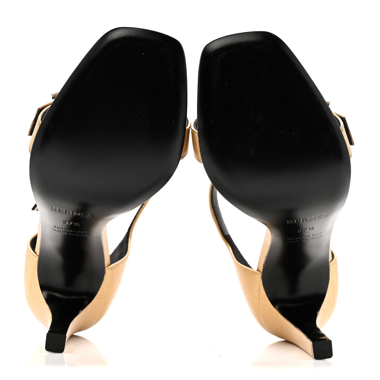 Hermes Chevre Judy 105 Sandals 37.5 Dore 6 of 10