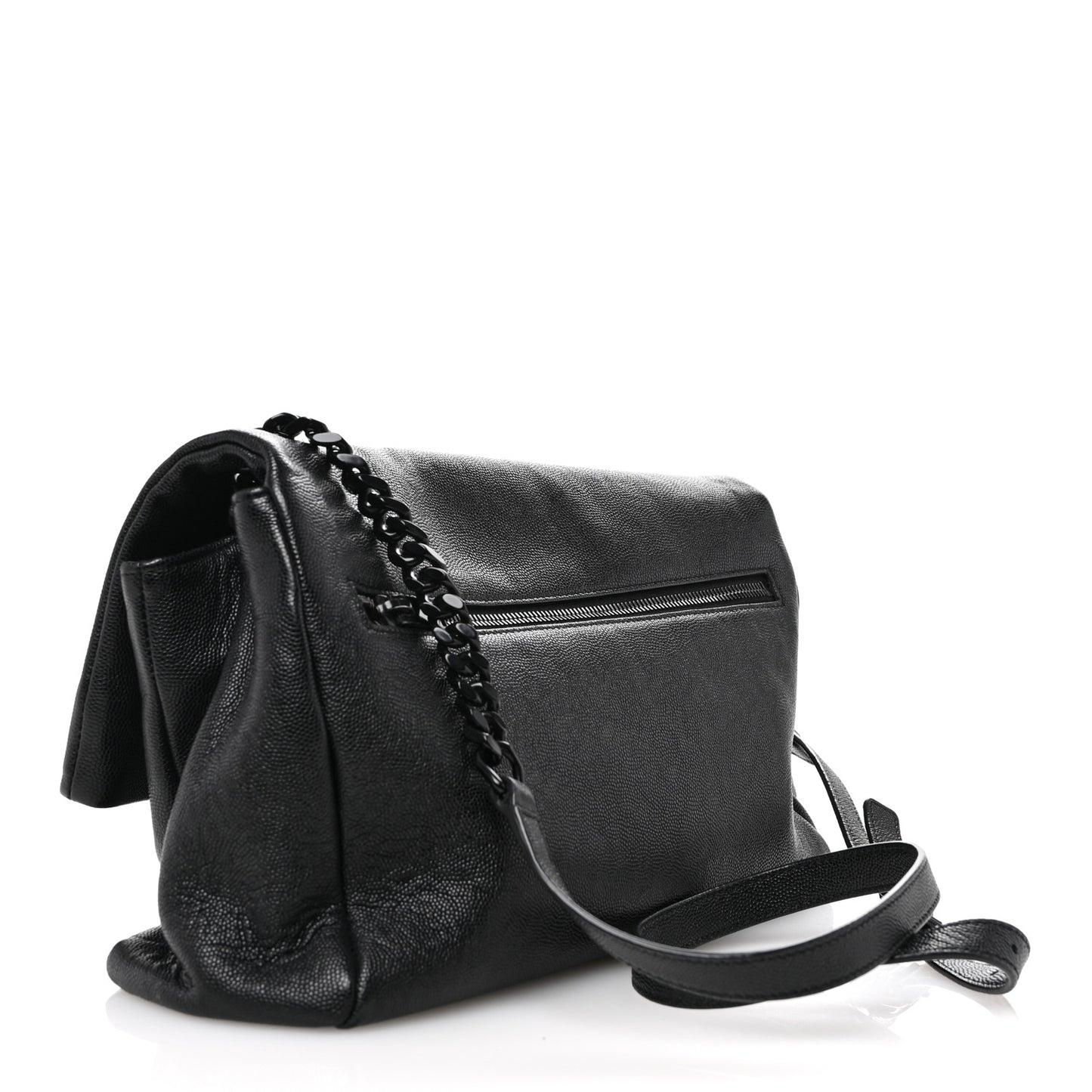 Grain De Poudre Medium West Hollywood Monogram Fold-Over Black